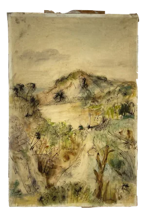 Siegmund Lympasik, Early Impressionist Landscape, 1942, Mixed Media on Paper