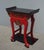 Chinese Vintage Chinese Asian Red & Black Lacquer W Gold Trim Side Table, Altar Table For Sale - Image 3 of 16