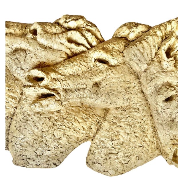 A fantastic and beautifully executed 1960s wall-hanging relief of Etruscan horses, perfectly capturing a sense movement...