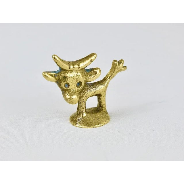 Mid-Century Brass Cow Figurine by Walter Bosse for Hertha Baller, Austria, 1950s For Sale - Image 6 of 8