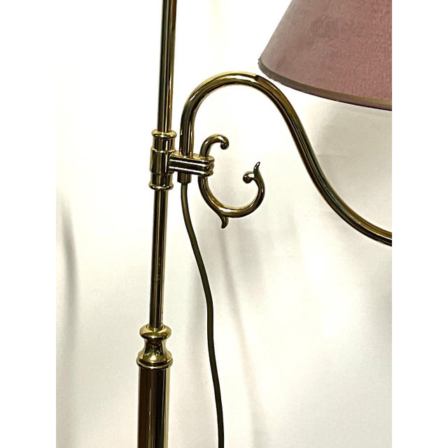 Vintage Brass Floor Lamp with Fabric Shade from Schulz & Adam, 1960s For Sale - Image 4 of 12