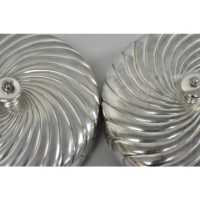 Silver Antique Victorian Meriden B Co Spiral Swirl Silver Plated Covered Serving Dish Tureen - a Pair For Sale - Image 8 of 18