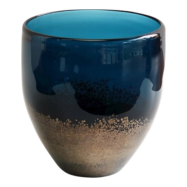 Handcrafted Deep Teal Bronze Ombre Vase "Lazy Susan" For Sale