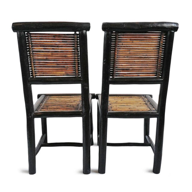 Vintage Pair of Bamboo Chairs For Sale In Los Angeles - Image 6 of 9