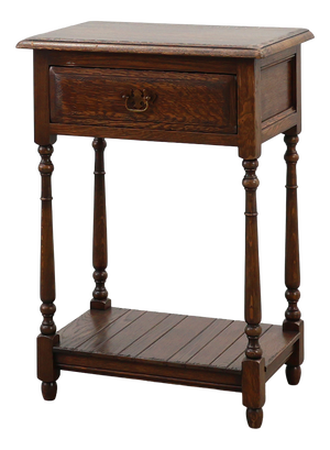 Small Rustic Cabinet with Drawer or Nightstand in Oak, France, 19th Century