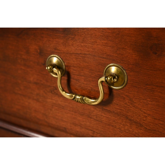 Ethan Allen Georgian Solid Cherry Wood Sideboard Credenza or Buffet For Sale - Image 12 of 17