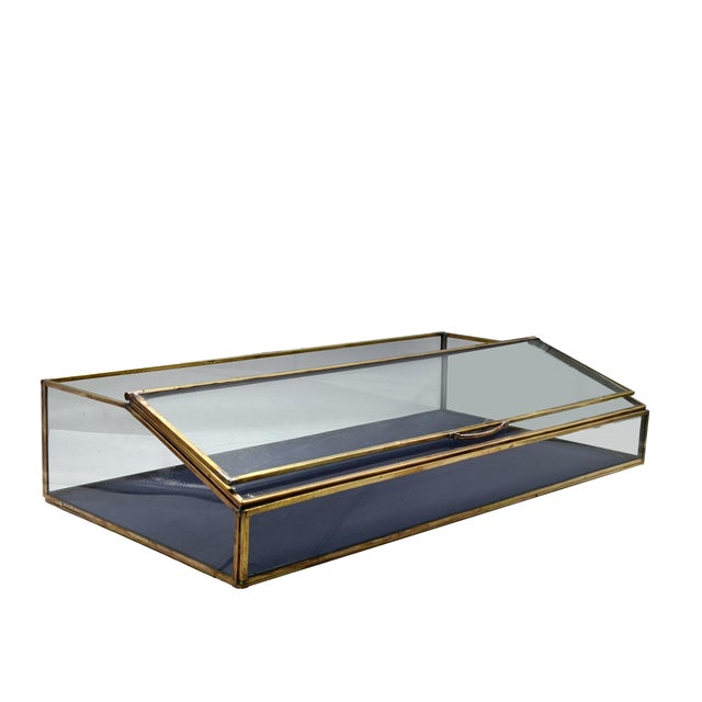 Brass and Glass Table Display Vitrine, 1950s For Sale - Image 6 of 7