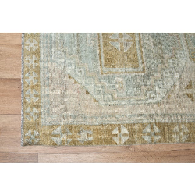 1970s Vintage Handmade Wool Cotton Turkish Beige Runner Rug For Sale - Image 4 of 11