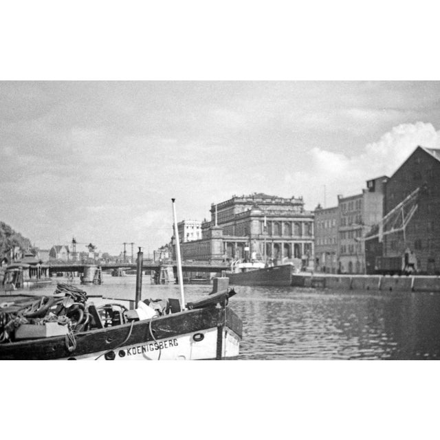 Traditional Karl Heinrich Lämmel, River Pregel with Green Bridge and Stock Exchange, Germany, 1934, Photograph For Sale - Image 3 of 5