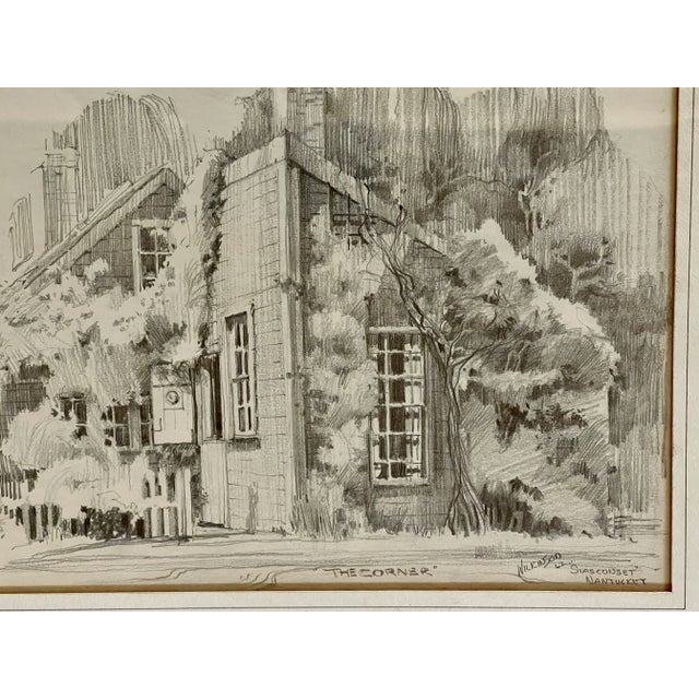 1960s Sconset Corners, Nantucket 1962 Framed Drawing For Sale - Image 5 of 8