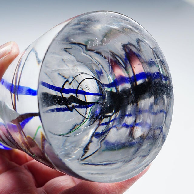 Transparent Vase of the Abstracta Series, Vicke Lindstrand for Kosta, Sweden 1950s For Sale - Image 8 of 9
