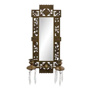 Mid 19th Century Large Bronze Mirror Sconce Two Candle Holders