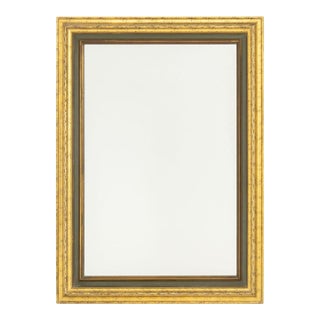 Green Painted and Giltwood Framed Mirror For Sale