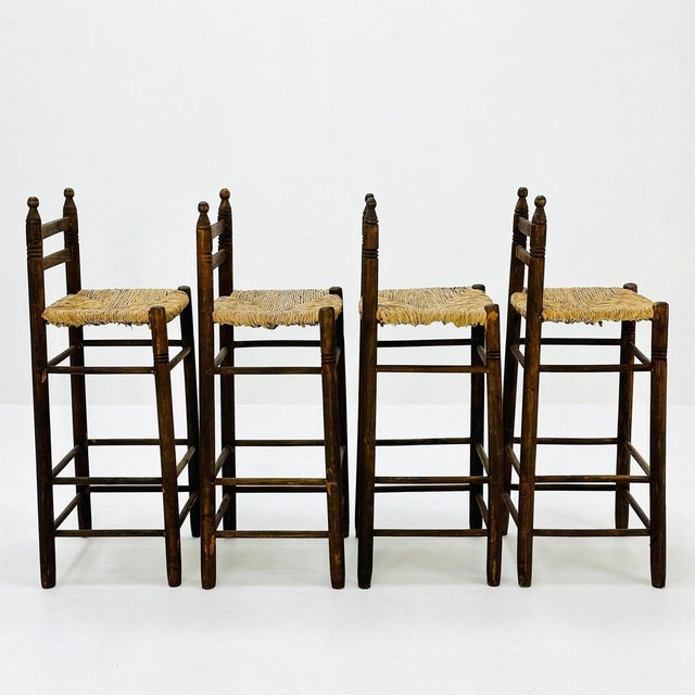 Mid-Century Italian Wicker Bar Stools, 1960s For Sale - Image 4 of 11