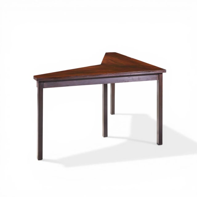 Dunbar Furniture Edward Wormley for Dunbar Mid Century Mahogany Janus Sofa Corner Table For Sale - Image 4 of 8