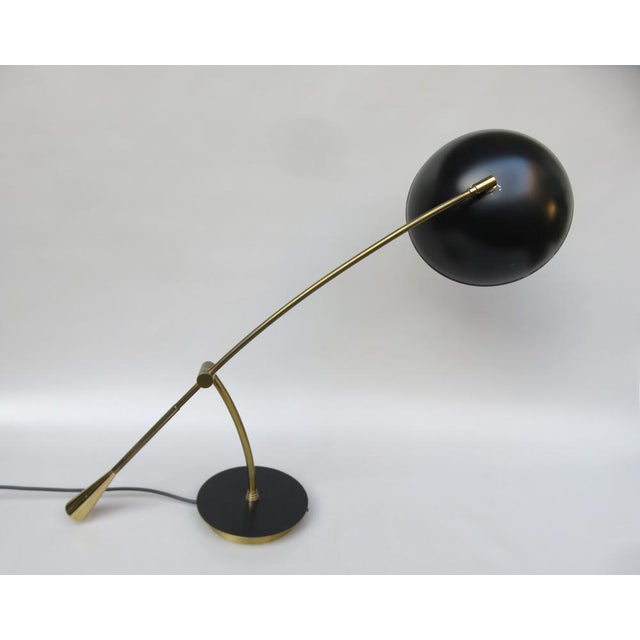 Mid-Century Modern Large Table Lamp in Brass & Anthracite, Italy, 1950s For Sale - Image 3 of 18