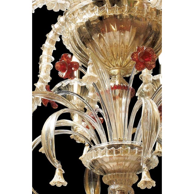 Contemporary Ca Rezzonico III 12 Lights Chandelier in Gold Plate and Murano Glass by Aggiolight For Sale - Image 3 of 6