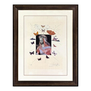 Salvador Dalí, Surrealistic Portrait of Dali Surrounded by Butterflies, Signed, Authenticated, 1971 For Sale
