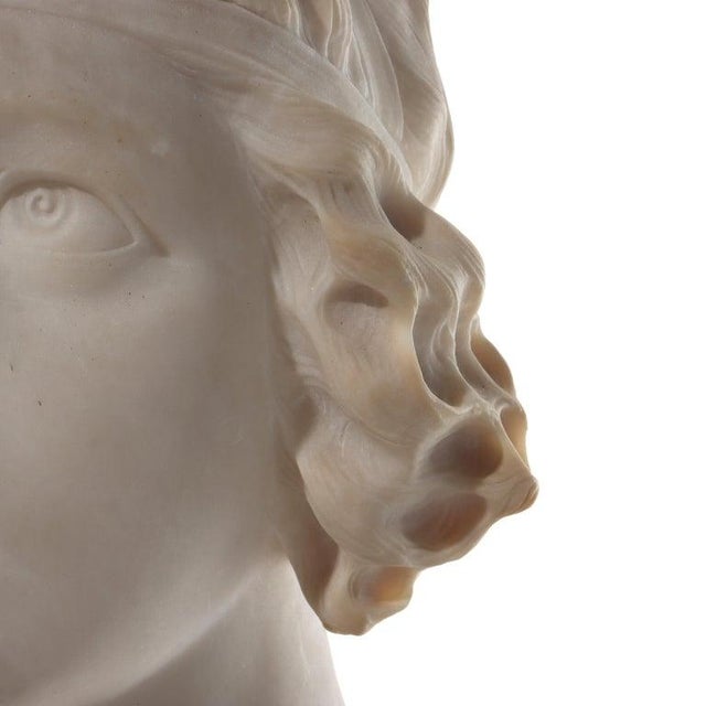 Life Sized Classical Marble Bust of a Woman Signed Prof. Oragelli Sardelli C1880 For Sale - Image 6 of 11