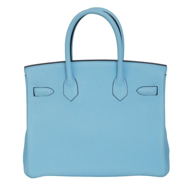 Hermès Birkin 30 Bleu Atoll Togo Palladium Hardware 2017 For Sale In New York - Image 6 of 9