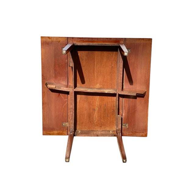 Antique Federal Mahogany Drop Leaf Table With Star Inlay For Sale - Image 9 of 9