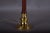 Brass and Wood Table Lamps with Pleated Floral Shades, 1970s, Set of 2 For Sale - Image 9 of 12