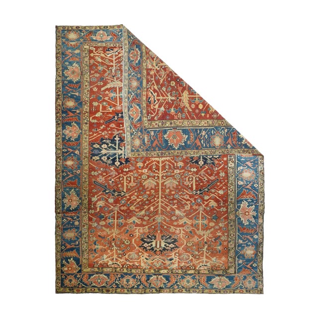 Late 18th Century Antique Serapi Rug 10'1'' x 13'5'' For Sale - Image 4 of 11