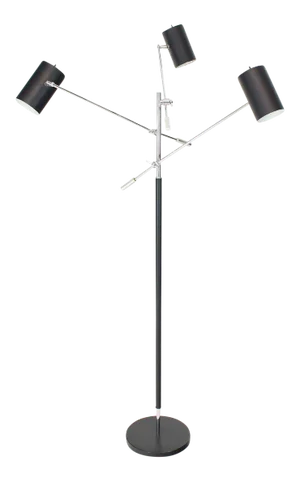 Adjustable Black and Chrome Triennale Floor Lamp by Sonneman Arredoluce Style
