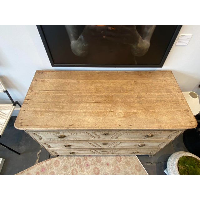 French 1800s Antique French Bleached Oak Wood Commode For Sale - Image 3 of 8