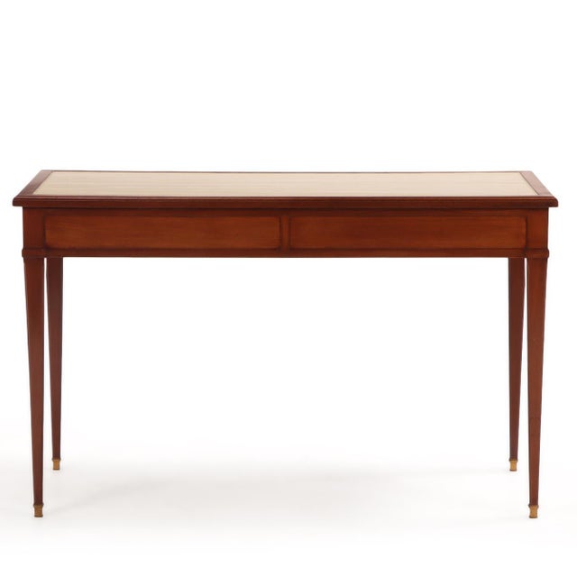 Jean-Michel Frank Leather Top Mahogany Writing Desk in the Manner of Jean-Michel Frank, C. 1940 For Sale - Image 4 of 7