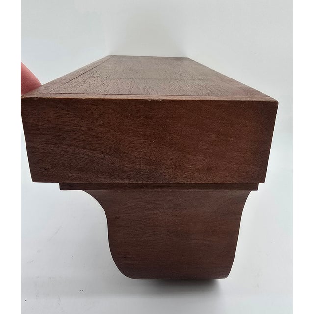 Wood Antique Vintage Solid Wood Floating Wall Shelf For Sale - Image 7 of 14