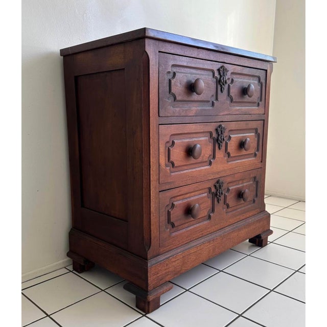 Victorian Antique Victorian Walnut Chest of Drawers Late 19th Century For Sale - Image 3 of 9