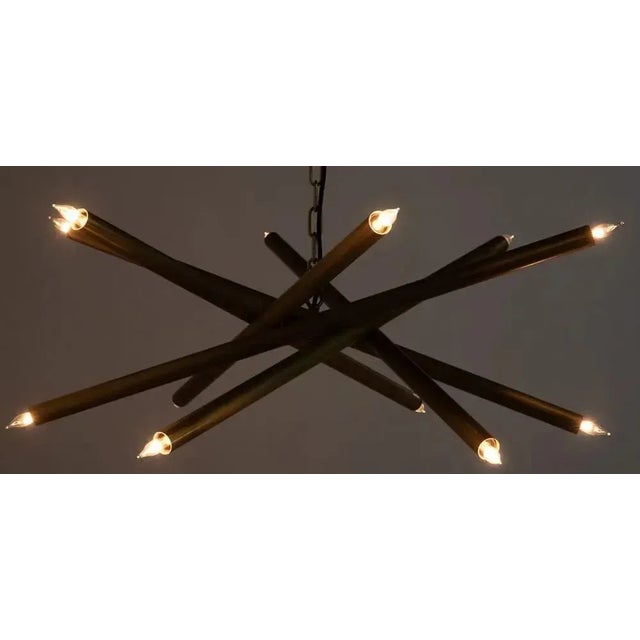 Noir NOIR Ikram Chandelier, Small, Metal with Brass Finish For Sale - Image 4 of 5