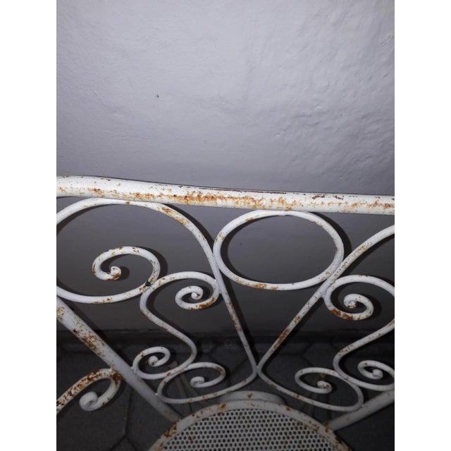 White Vintage Garden Chairs in Iron, 1950s, Set of 4 For Sale - Image 8 of 10