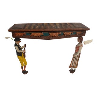 Swedish Allmoge Carved Folk Console Circa 1820 For Sale