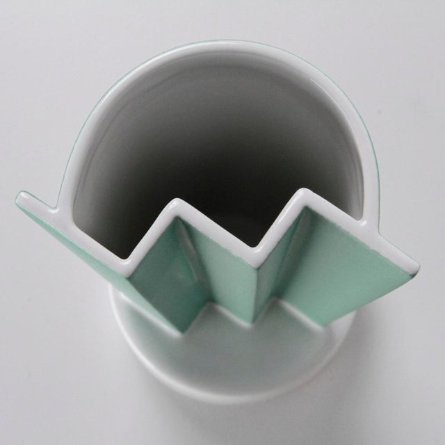 Green Ceramic Vase by Ettore Sottsass for Alessio Sarri, 1990s For Sale - Image 8 of 12