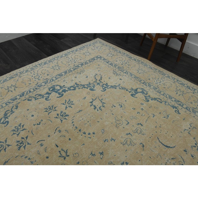 1970s Vintage Persian Handmade Wool Cotton Orange Area Rug For Sale In San Francisco - Image 6 of 11