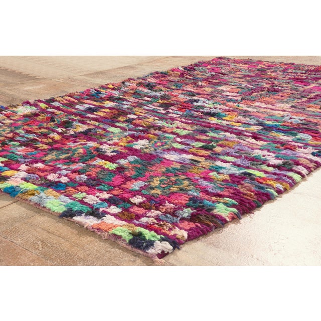 Magenta Vintage Boujad Moroccan Rug, 04'09 X 08'02 For Sale - Image 8 of 10