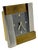 French Brutalist Steel and Brass Table Clock from Seiko, Japan, 1980s For Sale