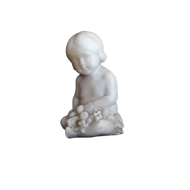Small Antique Alabaster Figure of Child from Hofkunstanstalt Kochendörfer For Sale