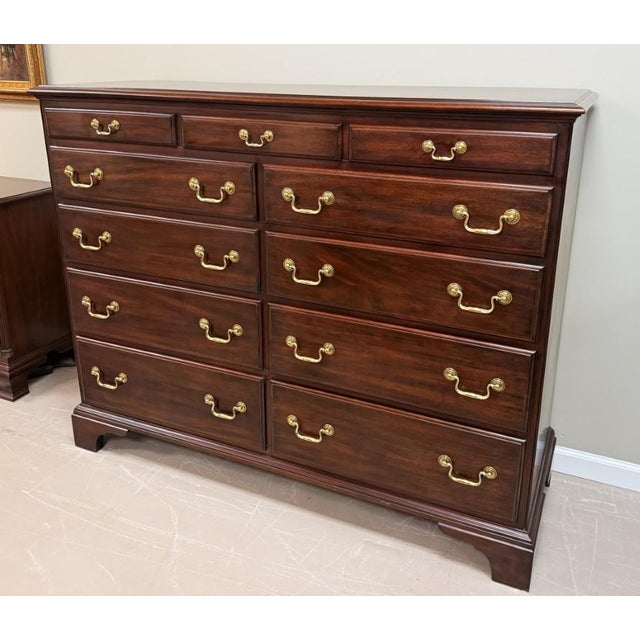 Henkel Harris 1990s Rare Henkel Harris Mahogany Gentleman’s Chest Model No. 167 For Sale - Image 4 of 16