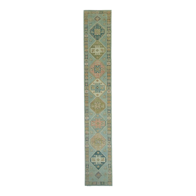 Turkish Oushak Rug 3'9" x 24'1" #20129 For Sale