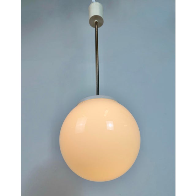 Vintage Chandelier with Milk Glass from Elektrosvit, 1960s For Sale - Image 9 of 12