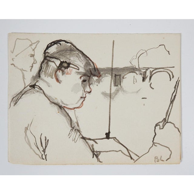Portraiture Early 20th Century Bernard Lamotte Paris Figure Study Drawing For Sale - Image 3 of 3