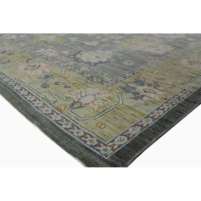 Handwoven Persian Oushak Area Rug 13’4″ X 19’3″ For Sale - Image 4 of 13