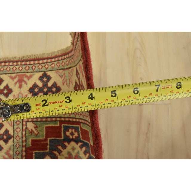 Red Kazak Runner 2’3” X 4’11” Red Wool Tribal Hand-Knotted Oriental Rug For Sale - Image 8 of 10
