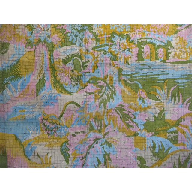 Pink Antique Tapestry Design Gouache Painting For Sale - Image 8 of 18