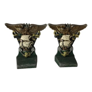 Vintage Cast Iron Naval Bookends With Historical Pedigree - a Pair For Sale