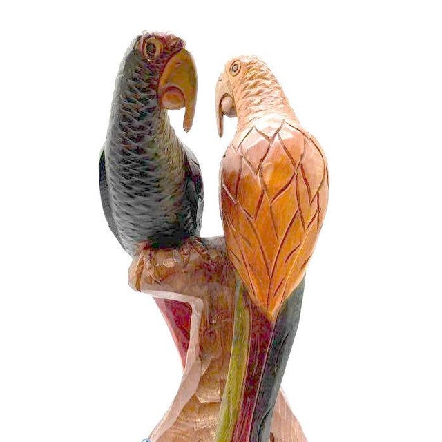 1970s Hand-Carved Hardwood Macaw Parrot Sculpture Vintage 1970s - Peruvian For Sale - Image 5 of 14