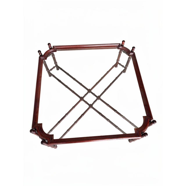 1900 - 1909 Antique Hollywood Regency Wood and Glass Coffee Table, 1900 For Sale - Image 5 of 6